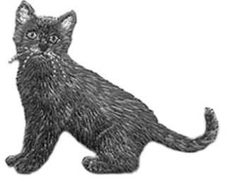 Black Cat Embroidered Iron on Applique Patch 1117402