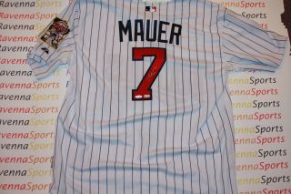 Joe Mauer Autographed Home White Pinstripe Jersey Minnesota Twins MLB