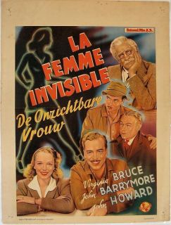 The Invisible Woman 1941 Belgian 16x22 John Barrymore