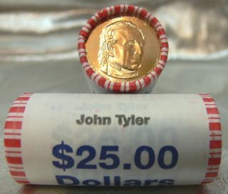 2009 D John Tyler Presidential Dollar Uncirculated Bank Roll