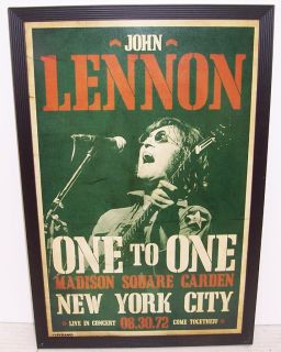 John Lennon Madison Square Garden 8 30 72 Framed Concert Poster