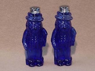 Cobalt Blue Peanut Man Salt Pepper Shakers