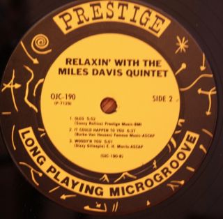 Miles Davis Relaxin’ with The Miles Davis Quintet LP Prestige 7129