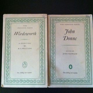 2 Vintage Penguin Poets Books "John Donne" and "Wordsworth" PB Lot Of  