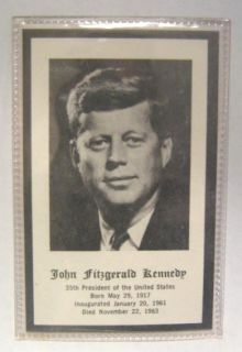 1963 John F Kennedy Obituary Prayer Card  