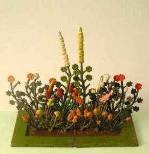 18 FLOWERS Vibrant Summer BORDER Britains Vintage Lead Miniature Garden 1920s  