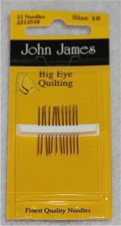 John James Premier Big Eye Size 10 Quilting Needles  