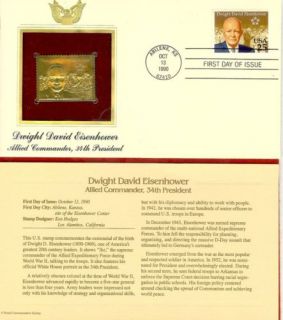 Dwight D Eisenhower 22K Gold Stamp Replica  