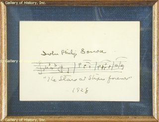 John Philip Sousa Autograph Musical Quotation Signed  