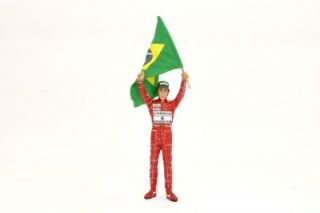 True Scale Miniatures Senna 1 18 figurine Brazil Winner 1991 Flag  