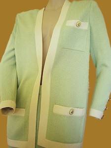 St John Collection Long Green Knit Tweed New Jacket P  