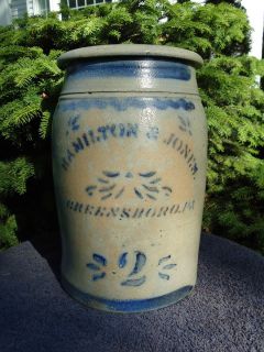 Hamilton Jones Greensboro Stoneware 2 Gallon Decorated Jar  