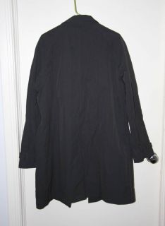 JOHN VARVATOS Black Trim Fit Raincoat 44R LARGE NWT 295  