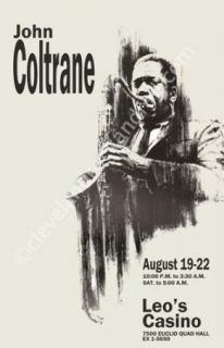 John Coltrane 1965 Cleveland Concert Poster  
