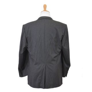 Hickey Freeman Striped 100 Wool Two Button Suit US 46R EU 56R  