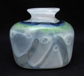 Signed John Walsh 87 Australian Studio Hand Made Art Glass Vase Jam Factory  