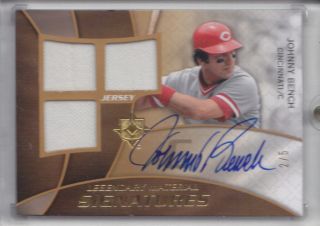 2009 UD Ultimate Collection Johnny Bench Jersey Auto 5  