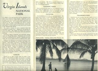 Virgin Islands National Park Brochure St John Island 1962  