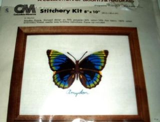 Amydon Butterfly Picture 1981 Crewel Embroidery Kit  
