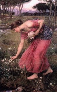 Oil Painting Repro John William Waterhouse Narcissus  