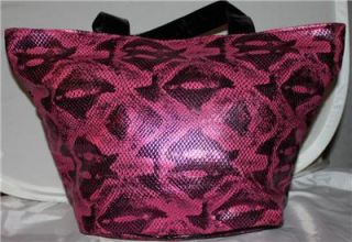 Betseyville Pink Metallic Python Shopper Betsey Johnson Tote Bag Free SHIP  
