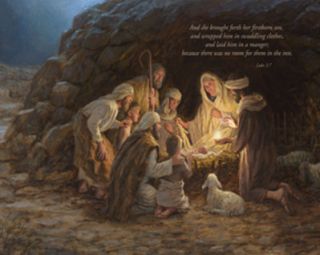 Nativity Baby Jesus Jon McNaughton Framed Picture Print  