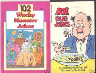 102 Wacky Monster Jokes 101 Bug Jokes Childrens Kids Lot of 2 Paperbacks Humor  