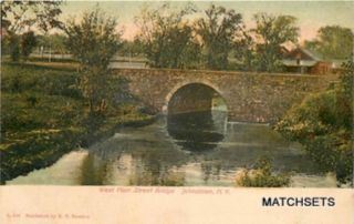 Johnstown New York West Main Street Bridge Undivided Postcard  