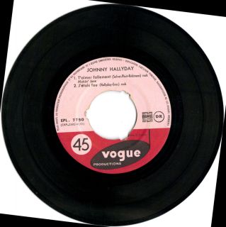 EP 45 RPM Record Rockabilly French Johnny Hallyday Rec Only Vogue 7750 1st EP  