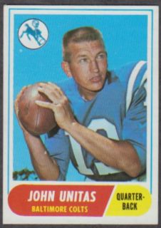 1968 68 Topps 100 Johnny Unitas Vintage Colts Card EX  
