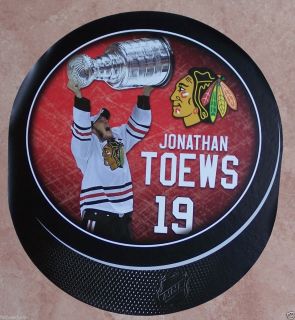 Jonathan Toews FATHEAD Hockey Puck Chicago Blackhawks NHL 19 x18 Wall Graphic  
