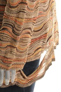 Jones New York Beige Metallic Open Front Long Sleeve Cardigan Sweater Plus 3X  