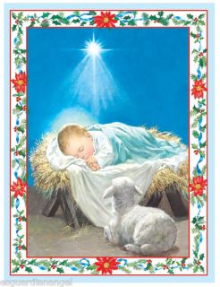 Baby Jesus Lamb Religious Advent Calendar 7 5 8" x 10"  