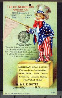 American Seal Paint NY Uncle Sam Weather Novelty Card  