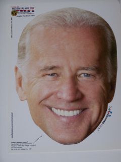 New Joe Biden Vice President Paper Mask 2008 Presidential Poll  