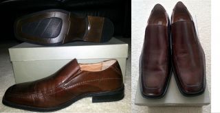 NIB Joseph Abboud Mocassin Slip On Loafers Mens Brown Dress Shoes Sz 10  
