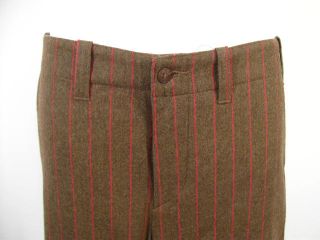 JOSEPH Brown Wool Pink Pinstripe Pants Slacks Size S  