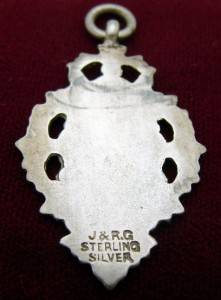 Antique Edwardian Sterling Silver Pendant Fob English Hallmark "WHH"  