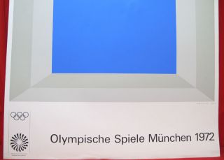 Very RARE Josef Albers 1972 Olympic Art Poster Year of Munich Massacre Yqz  