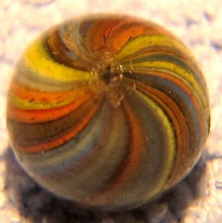Antique German Handmade Joseph's Coat Swirl Marble  