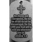Shields of Strength Joshua 1 9 Dog Tag Psalm 91 1 2 Chain Necklace Christian  