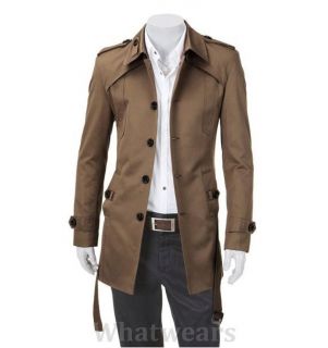 JJ Mens Slim Fit Front Button Stylish Trench Coat Jacket 4Color 4Size C4005  