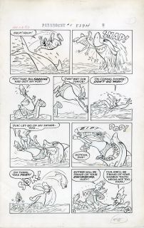 MARTY TARAS PARMOUNT ANIMATED 5 COMPLETE 5 PAGE BABY HUEY STORY ORIG ART 1953  
