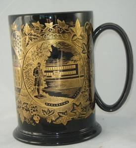 Wedgwood Black Comemmorative Mug Josiah Wedgwood 1730  
