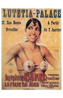 Josephine Baker Poster La Folie Du Jour 30'S  
