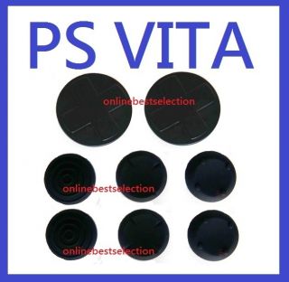 8 Buttons Stick Joysticks Thumbstick Cap Kit for PlayStation PS Vita Black  