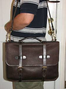 COLE HAAN briefcase BUCKLE brown leather made in USA  