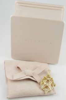Judith Ripka Gold Diamond Oval Clipon Pendant Enhancer  