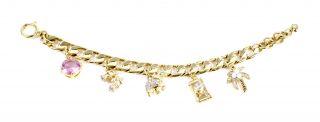 Juicy Couture Pre Assembled Charm Bracelet Lagoon Gold New  