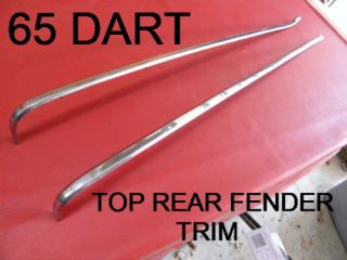 1965 Dodge Dart Right Left Rear Fender Trim Used